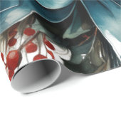 Kiefernkranz mit roten Blume und Holly Geschenkpapier (Rolleneckpunkt)