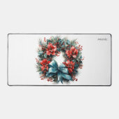 Kiefernkranz mit roten Blume und Holly Schreibtischunterlage (Vorderseite)