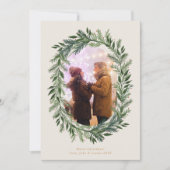 Kiefernkranz Weihnachtsfest-Foto Feiertagskarte (Vorderseite)