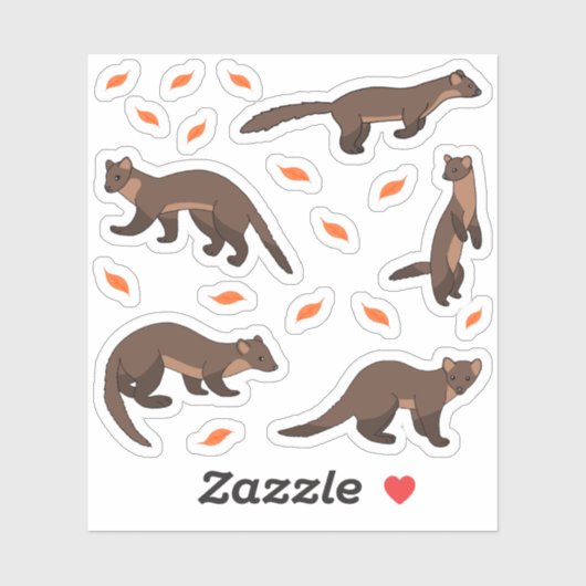 Kiefernmärten Aufkleber (Blatt)