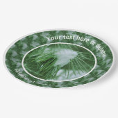 Kiefernnadeln im Personalisierten Party aus Schnee Pappteller (Schrägansicht)