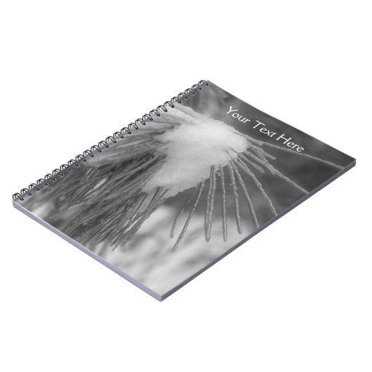 Kiefernnadeln im Schnee- und EisNatureybuch Notizblock (Linke Seite)