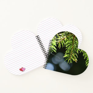 Kiefernnadeln mit Kiefer Notizblock