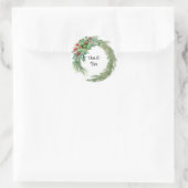 Kiefernnadeln, Rote Beere Runder Aufkleber (Tasche)