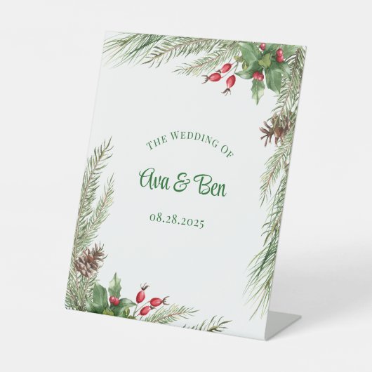 Kiefernnadeln, Rote Beere Sockelschild (Vorderseite)