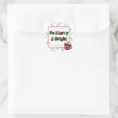 Kiefernnadeln und heißes Kakao Merry and Bright Quadratischer Aufkleber (Tasche)