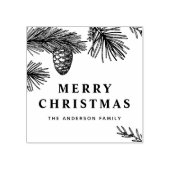 Kiefernnadeln und Kiefernfüße Botanischer Urlaub Gummistempel (Prägung)