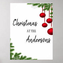 Kiefernrahmen Weihnachtsfeiertage Poster