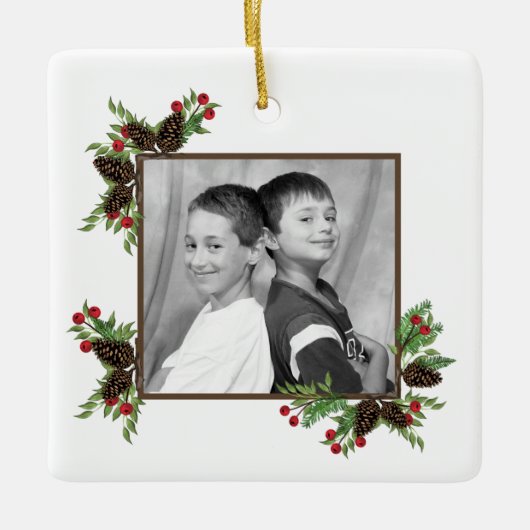 Kiefernrohre und Beeren - Urlaubsornament Keramikornament (Vorderseite)