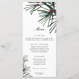Kiefernseherei Weihnachten Hochzeitskarte Menükarte