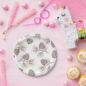 Kieferntannen-Weihnachtsbaum-Zedernfichtekegel Pappteller (Party)