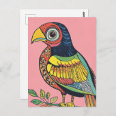 Kiefernvogel Postkarte (Vorne/Hinten)