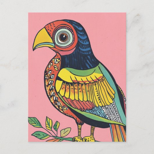 Kiefernvogel Postkarte (Vorderseite)