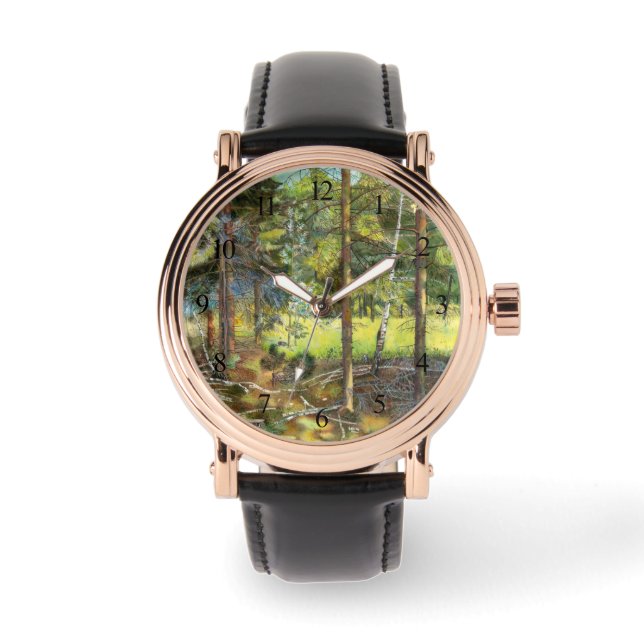 Kiefernwald Armbanduhr (Vorderseite)