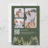 Kiefernwald Foto QR Code Brautparty Einladung (Rückseite)