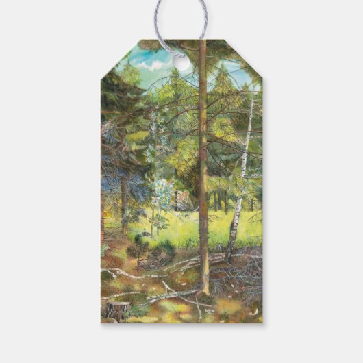 Kiefernwald Geschenkanhänger (Vorderseite)