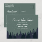 Kiefernwald Landschaft Save-the-Date Postkarte (Vorne/Hinten)