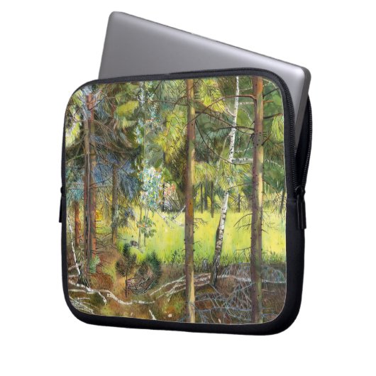 Kiefernwald Laptopschutzhülle (Vorderseite Links)
