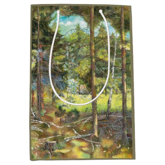 Kiefernwald Mittlere Geschenktüte (Vorderseite)