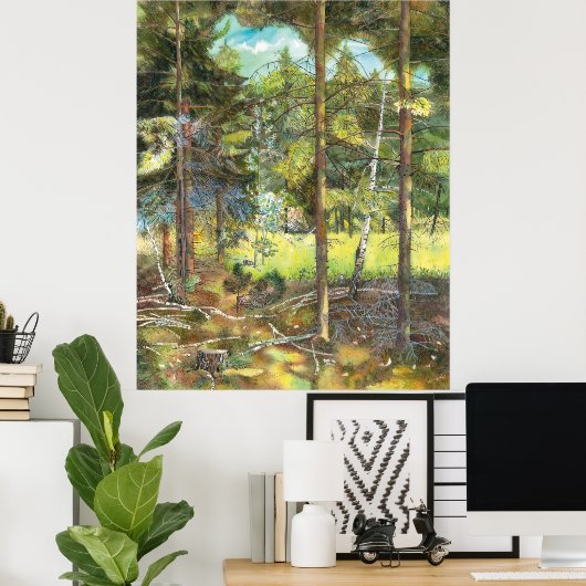 Kiefernwald Poster (Heimbüro)