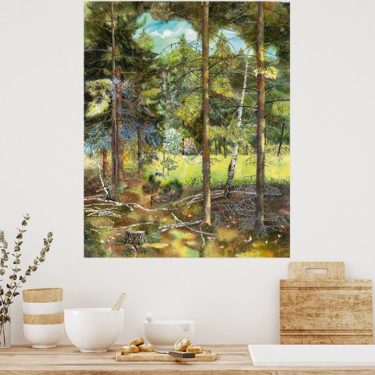 Kiefernwald Poster (Küche)