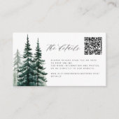 Kiefernwald QR Code Website Details zur Hochzeit Begleitkarte (Vorderseite)