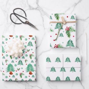 Kiefernwald und Rote Bergen Geschenkpapier Set