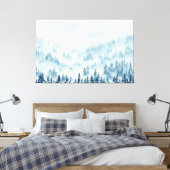 Kiefernwald unter einer Schneedecke Leinwanddruck (Insitu (Schlafzimmer))