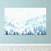 Kiefernwald unter einer Schneedecke Leinwanddruck (Insitu (Holzboden))