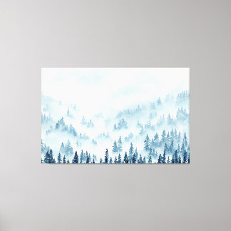 Kiefernwald unter einer Schneedecke Leinwanddruck