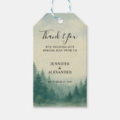 Kiefernwald Wasserfarbe Danke für Ihre Hochzeit Geschenkanhänger (Vorderseite)