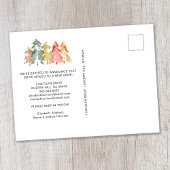 Kiefernwald Wasserfarbenbewegung Ankündigungspostkarte