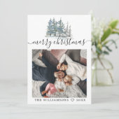 Kiefernwald Weihnachten Foto Ankündigung (Stehend Vorderseite)