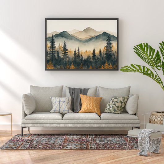 Kiefernwald-Zen-Minimalist-Wandkunst Poster