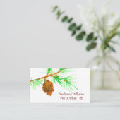 Kiefernwald Zweigstelle Wasserfarbener Botanischer Visitenkarte (Stehend Vorderseite)