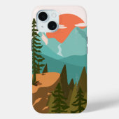 Kiefernwälder, Berge und Sonnenaufgang Case-Mate iPhone Hülle (Rückseite)