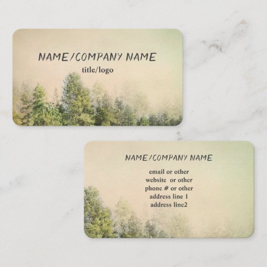 Kiefernwälder Berglandschaft Vintager Stil Visitenkarte (Vorne/Hinten)