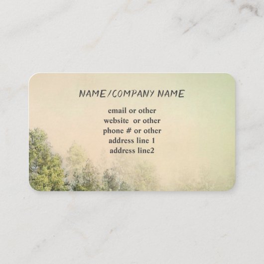 Kiefernwälder Berglandschaft Vintager Stil Visitenkarte (Rückseite)