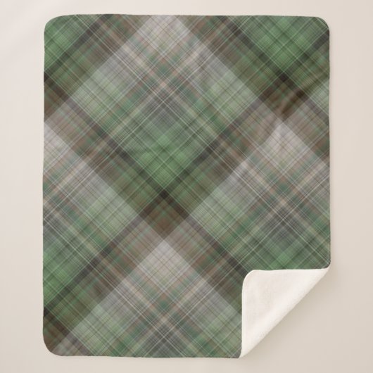 Kiefernwälder Grün und Braun Kariert Sherpadecke (Vorderseite)
