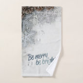 Kiefernwälder, Schneeflocken Urlaub Badhandtuch Set (Handtuch)