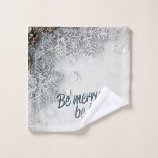 Kiefernwälder, Schneeflocken Urlaub Badhandtuch Set (Waschlappen)