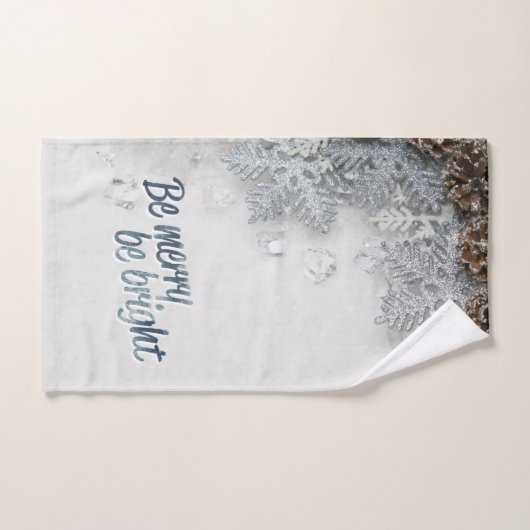 Kiefernwälder, Schneeflocken Urlaub Badhandtuch Set (Handtuch)