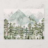 Kiefernwälder und Gebirge Aquarellbilder Postkarte (Vorderseite)