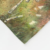 Kiefernwaldmalerei Aquarell Fleecedecke (Ecke)