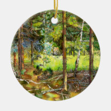 Kiefernwaldmalerei Aquarell