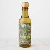 Kiefernwaldmalerei Aquarell Weinetikett (Vorderseite)