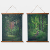 Kiefernwaldweg Wandteppich Mit Holzrahmen (Doppelt)