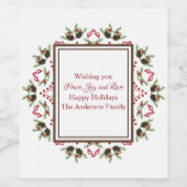 Kiefernweine und Beeren Mandala-Weinetikett Weinetikett (Einzelnes Label)