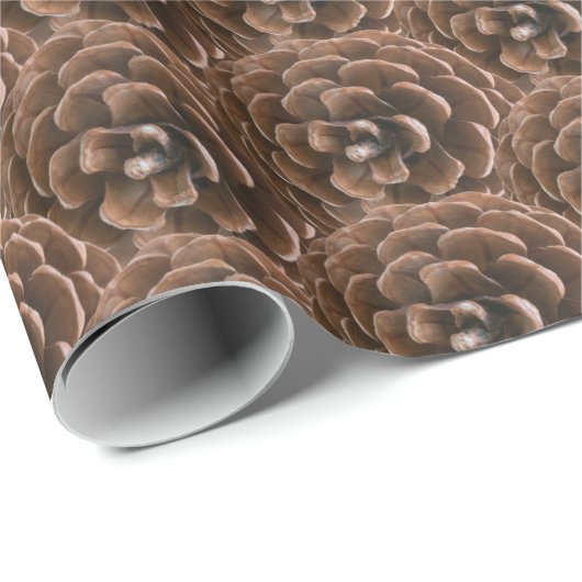 Kiefernzapfen Geschenkpapier (Rolleneckpunkt)