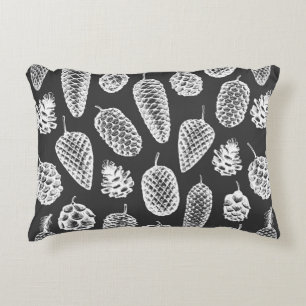 Kiefernzapfen handgezeichnetes nahtloses Muster. b Dekokissen